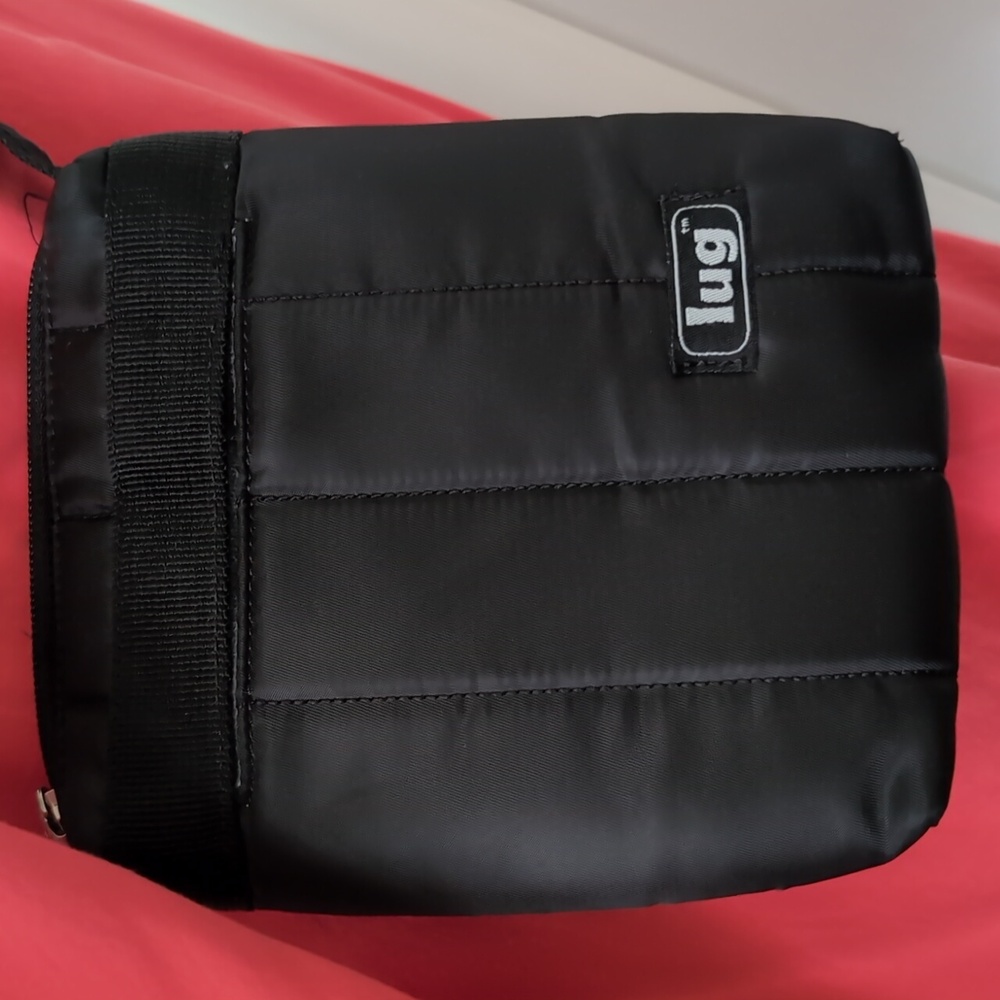 Lug Mini Hopper Black Crossbody Bag Quilted Sleek Travel Purse